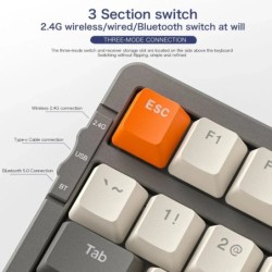 K8 Wireless Mechanical Keyboard Tri-mode Connection,100 Key,Full Key H