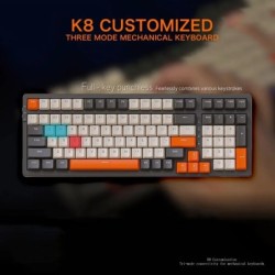 K8 Wireless Mechanical Keyboard Tri-mode Connection,100 Key,Full Key H