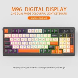 M96 Battery Digital Display Bluetooth Keyboard,2.4G Dual Mode Connecti