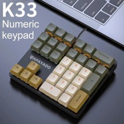 33 Key Wired Mechanical Numeric Keypad with Multi-color Lights Suitabl