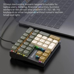 33 Key Wired Mechanical Numeric Keypad with Multi-color Lights Suitabl