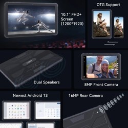 Cubot TAB KINGKONG, Rugged Tablet Android 13, IP68 Waterproof, 16GB RA