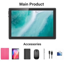 Relndoo Android 14 Tablet 10.1 Inch, 8GB4+4 Expanded RAM + 64GB ROM, 5