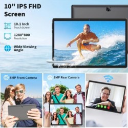 Relndoo Android 14 Tablet 10.1 Inch, 8GB4+4 Expanded RAM + 64GB ROM, 5