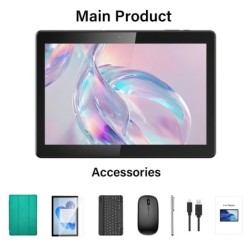 Relndoo 10.1 Inch Android 14 Tablet, 12GB6+6 Expand RAM 128GB ROM, 5MP