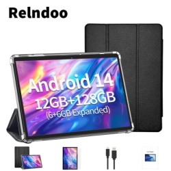 Relndoo Android 14 Tablet, 12GB6GB+6GB Expanded RAM+128GB ROM, 10.1 In