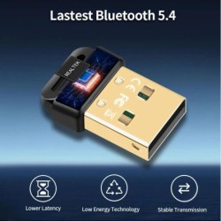 Bluetooth 5.4 Adapter USB Bluetooth 5.3 Dongle Bluetooth Receiver & Tr