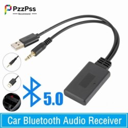 PzzPss Universal Car Wireless Bluetooth 5.0 Receiver USB 3.5Mm Aux Med