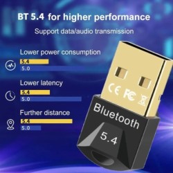 Bluetooth 5.3/5.4 Transmitter And Receiver USB Adapter Plug And Play F