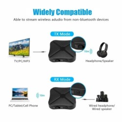 2 IN 1 Bluetooth 5.0 Receiver Transmitter Real Stereo Bluetooth Wirele