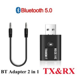 USB Bluetooth 5.0 Adapter 2 in 1 Bluetooth Transmitter Receiver Audio 