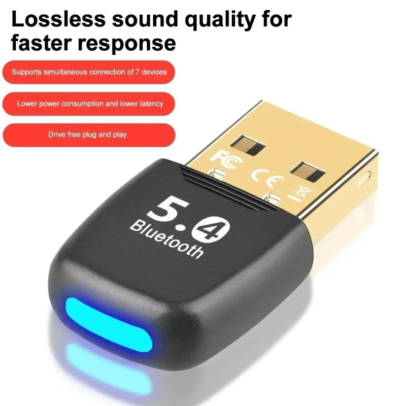Bluetooth Receiver Transmitter USB Bluetooth 5.4 Dongle for PC Speaker