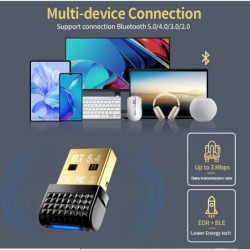 USB Bluetooth 5.4 Adapter Bluetooth 5.3 Dongle Bluetooth Receiver & Tr