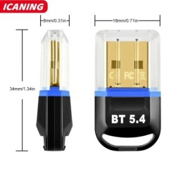 Bluetooth 5.4 Adapter for PC USB Dongle Bluetooth Receiver for Speaker
