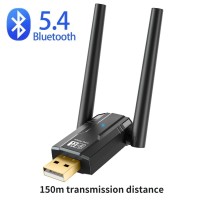 150m Bluetooth 5.4 USB Adapter 5.3 Dongle Driver Free for Windows 11/1