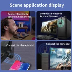 150m Bluetooth 5.4 USB Adapter 5.3 Dongle Driver Free for Windows 11/1