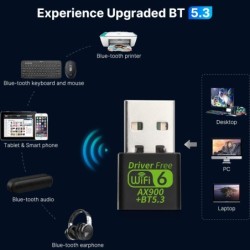 AX900 WiFi 6 Bluetooth5.3 WiFi USB Adapter Dual Band 2.4G&5GHz WiFi Ne