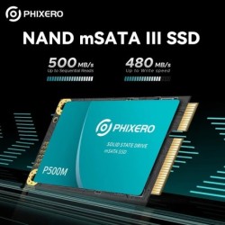 PHIXERO mSATA III SSD Internal Solid State Drive 6Gbps 3D NAND 128GB 2