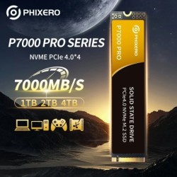 PHIXERO PCIe4.0 M.2 NVMe Gaming SSD 512GB 1TB 2TB 4TB 7000MB/S Interna