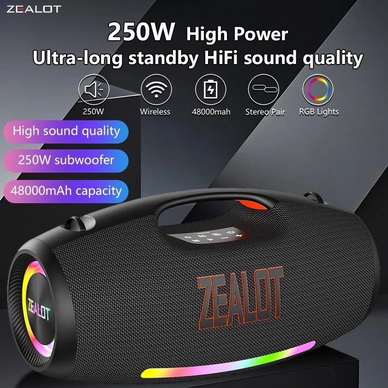 ZEALOT S89 250W Portable Bluetooth Speaker High Volume Waterproof 4800