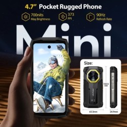Ulefone 4.7" Rugged Phone Armor Mini 20 Pro 5G Android 14 16+256GB Sma