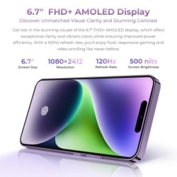 OUKITEL P1 Smartphone Global Version 6.7'' 120Hz AMOLED Display 8GB 25