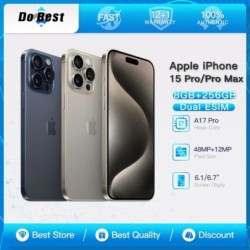 Original Apple iPhone 15 Pro/Pro Max 5G Smart Phone 6.1"/6.7" Super Re