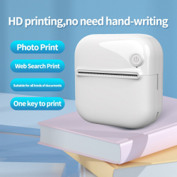 Portable Mini Instant Printer - Bluetooth Connectivity for Black and White Printing