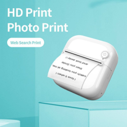 Portable Mini Instant Printer - Bluetooth Connectivity for Black and White Printing