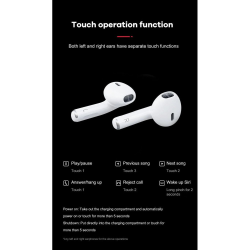 TWS Mini Design True Wireless Earbuds Touch Control Bluetooth Wireless Headset P63