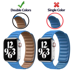 Adjustable PU Leather Strap with Magnetic Closure System for Apple Watch