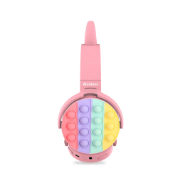 Fidget Headphones Kids Toy Headset, Wireless Bluetooth Headphone Pop Bubble On-Ear